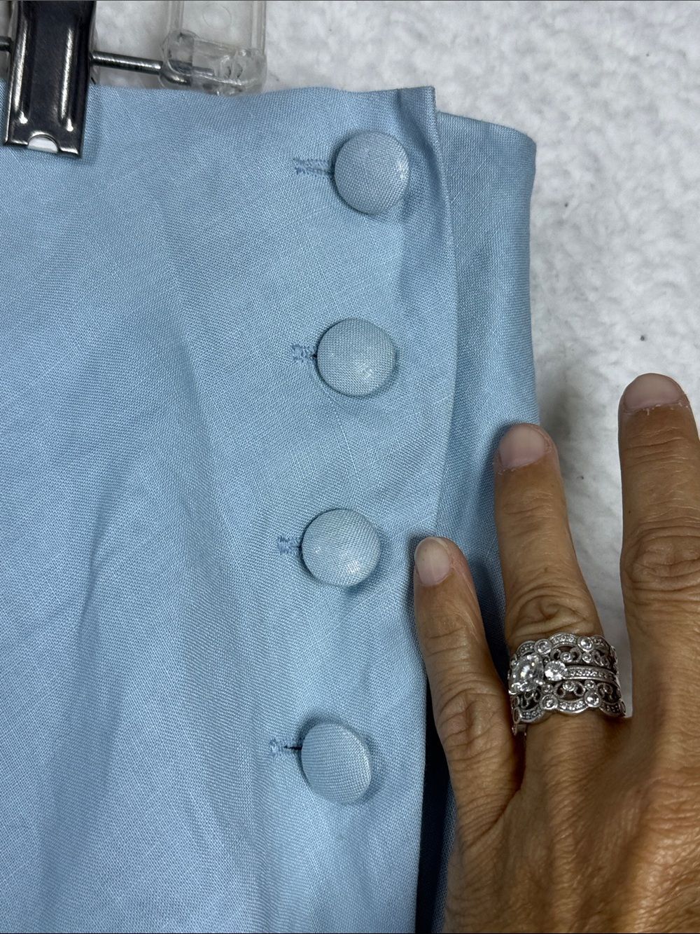 (N5)NWT LINO USA, Vintage Maxi Skirt, A-Line,100% Linen,Size 2X,Light Blue Women - Picture 4 of 12